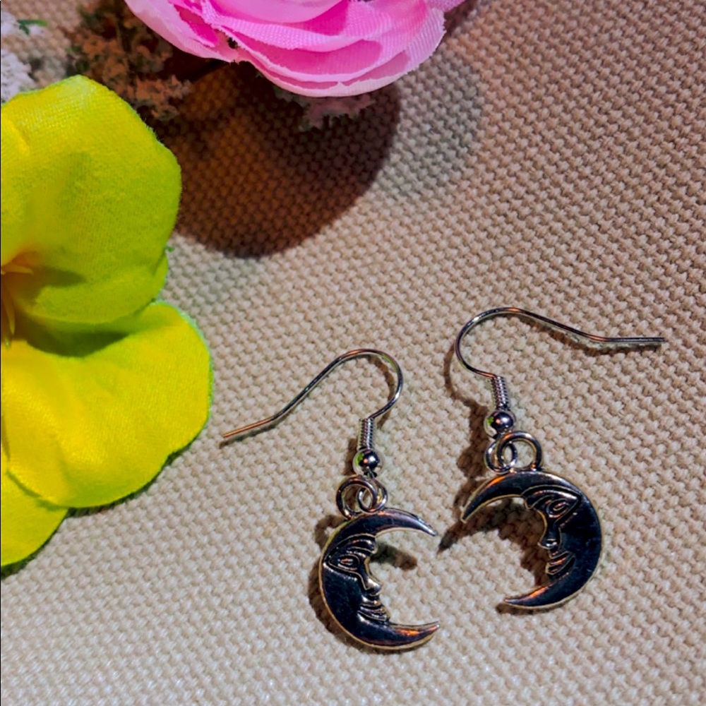 Homemade Moon Dangling Earrings